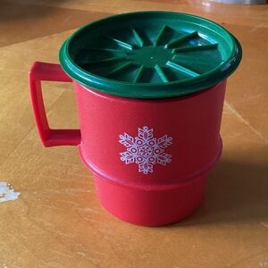 Tupperware Red and Green Holiday Mug